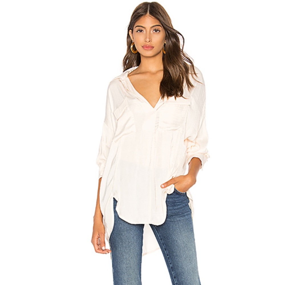 Free People Starry Dreams Satin Blouse Size XS